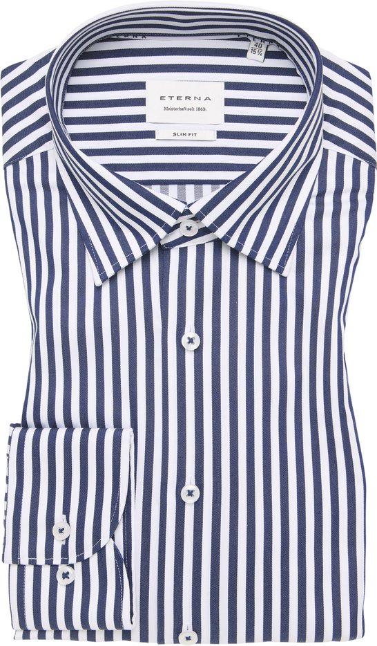 Thumbnail - SLIM FIT Hemd in dunkelblau gestreift