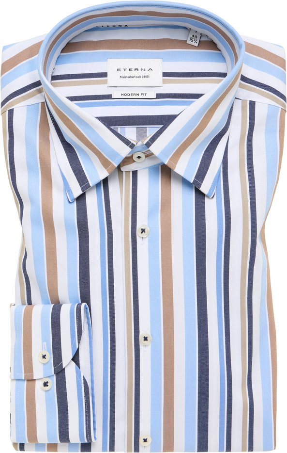 Thumbnail - MODERN FIT Hemd in braun gestreift