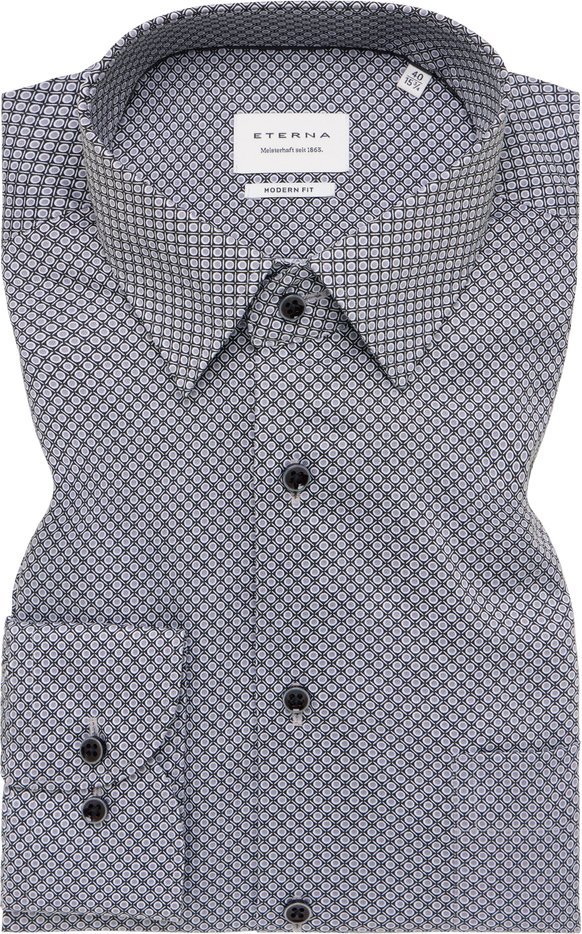 MODERN FIT Hemd in grau bedruckt