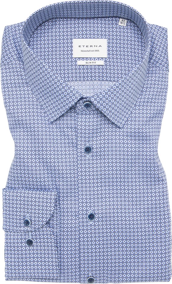SLIM FIT Hemd in blau bedruckt