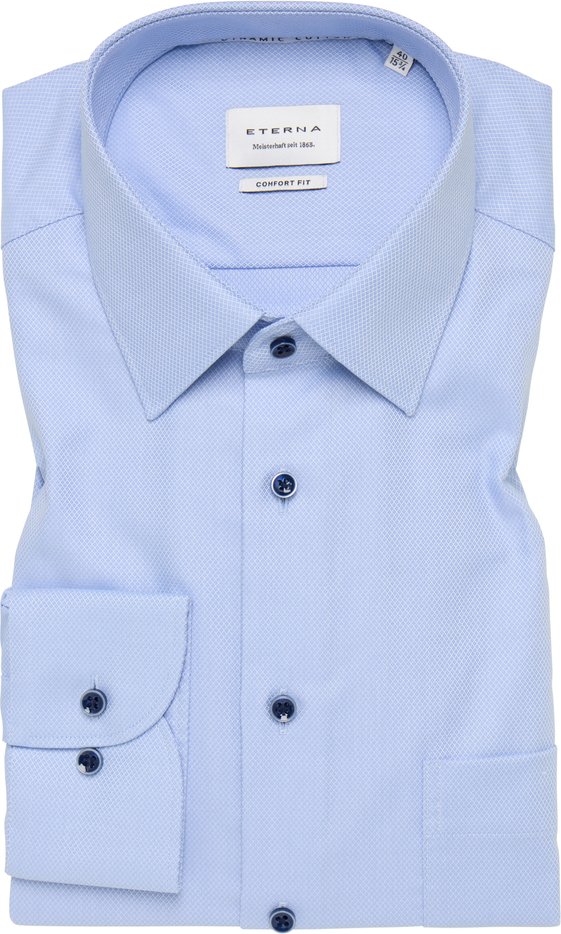 Thumbnail - COMFORT FIT Dynamic Cotton in hellblau strukturiert