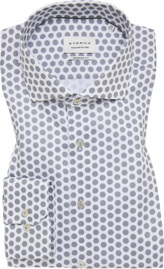 MODERN FIT Hemd in hellgrau bedruckt