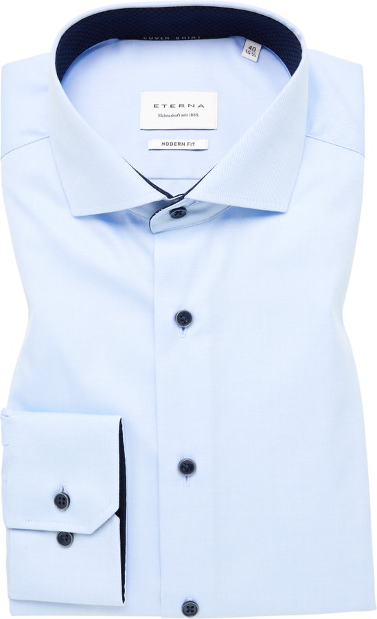 Thumbnail - MODERN FIT Cover Shirt in hellblau unifarben