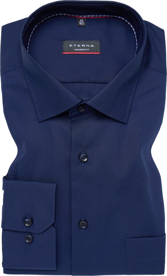 MODERN FIT Hemd in navy unifarben
