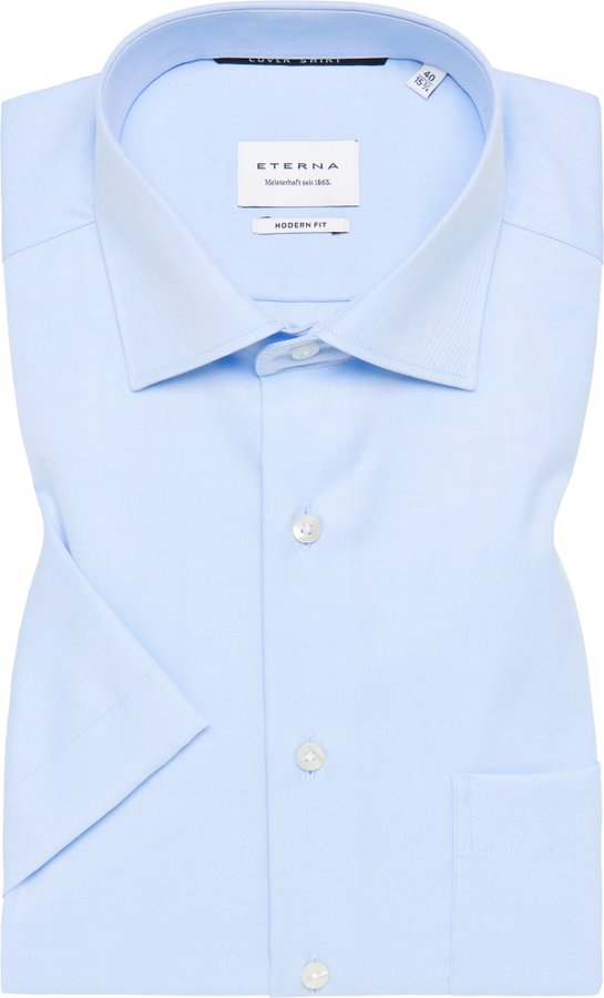 MODERN FIT Cover Shirt in hellblau unifarben