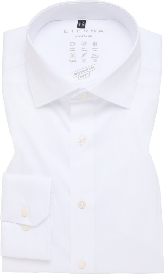 Thumbnail - MODERN FIT Performance Shirt in weiß unifarben