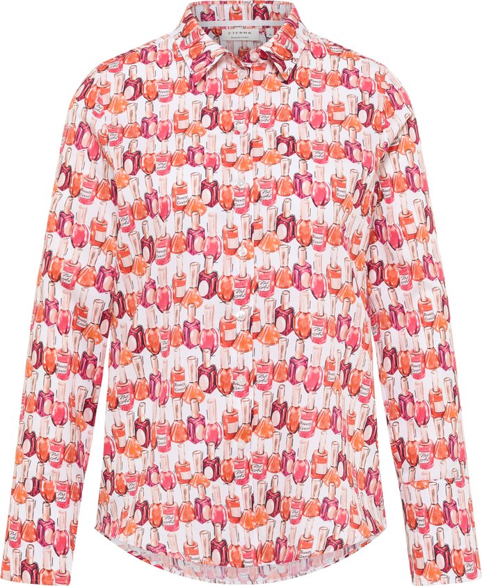 Hemdbluse in rot bedruckt