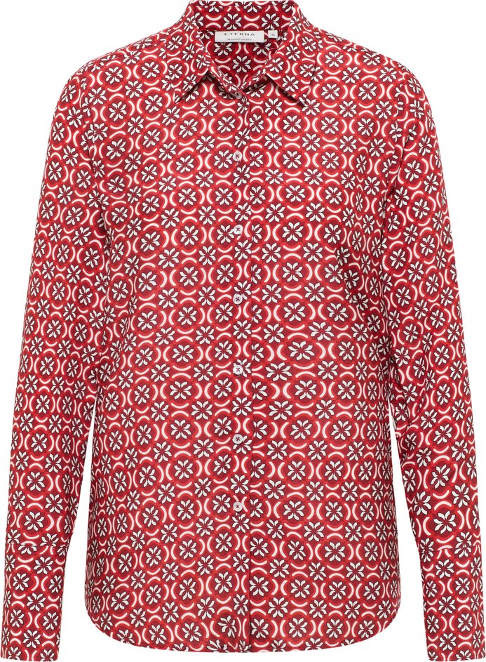 Hemdbluse in rot bedruckt