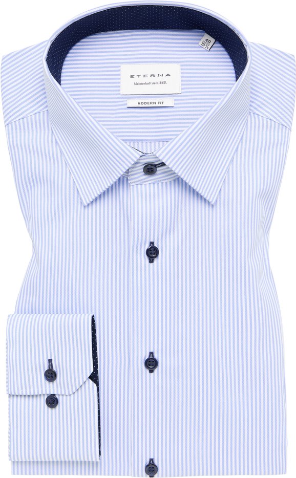 MODERN FIT Hemd in hellblau gestreift