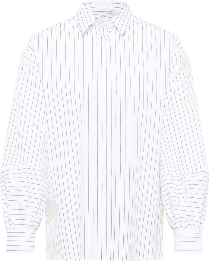 Hemdbluse in weiß/schwarz gestreift