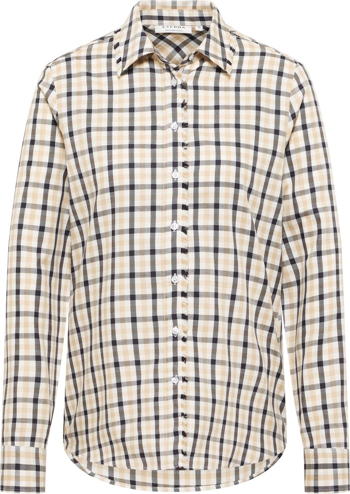 Hemdbluse in beige kariert