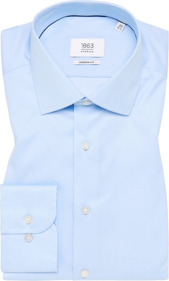 Thumbnail - MODERN FIT Luxury Shirt in hellblau unifarben