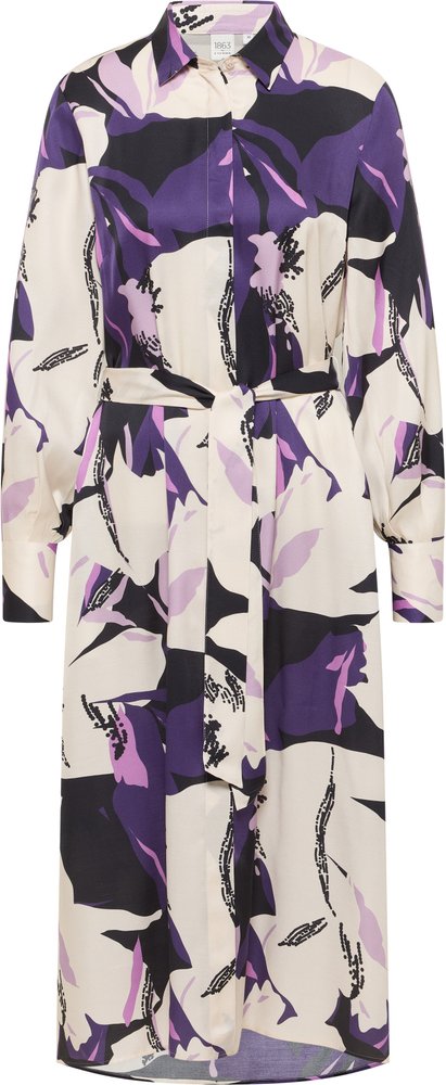 Blusenkleid in lila bedruckt