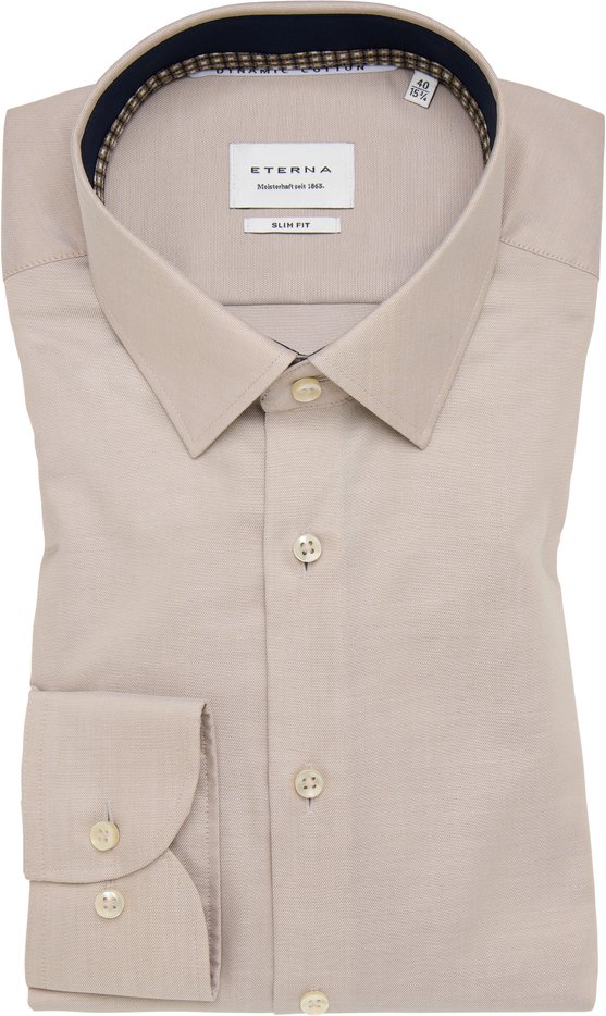 SLIM FIT Hemd in mandel unifarben