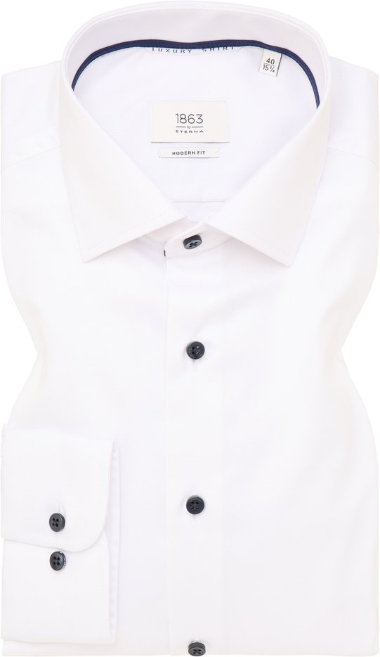 Thumbnail - MODERN FIT Luxury Shirt in weiß unifarben