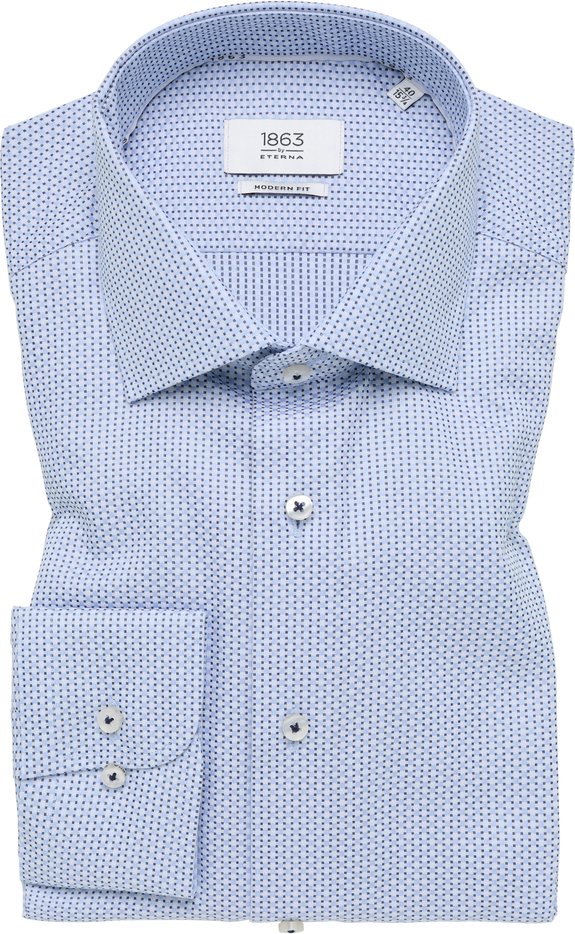 Thumbnail - MODERN FIT Hemd in blau strukturiert