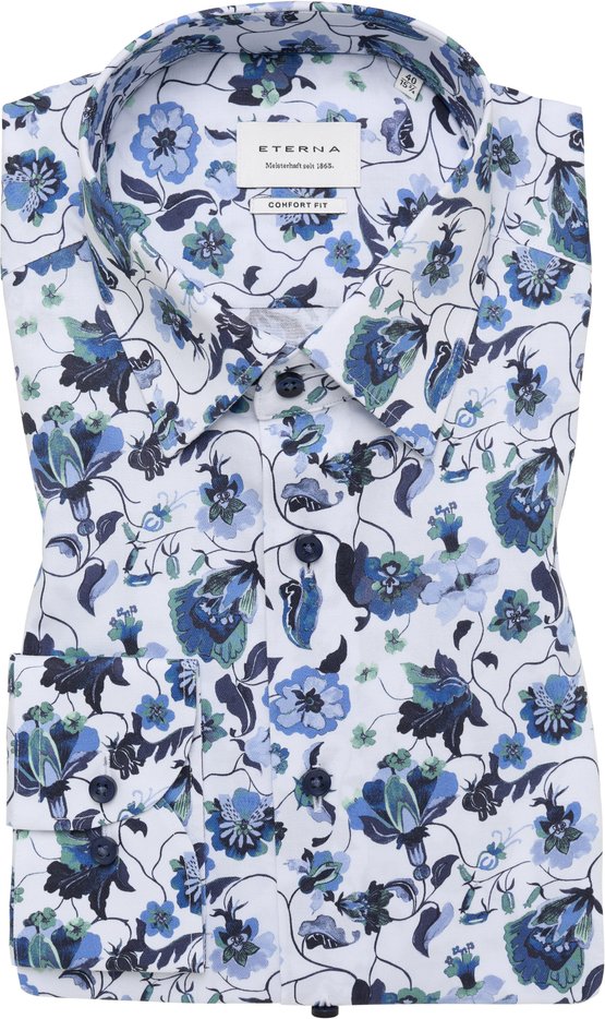 COMFORT FIT Hemd in denim bedruckt