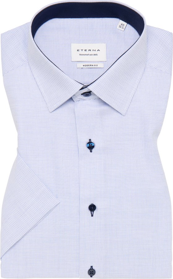 MODERN FIT Hemd in hellblau strukturiert