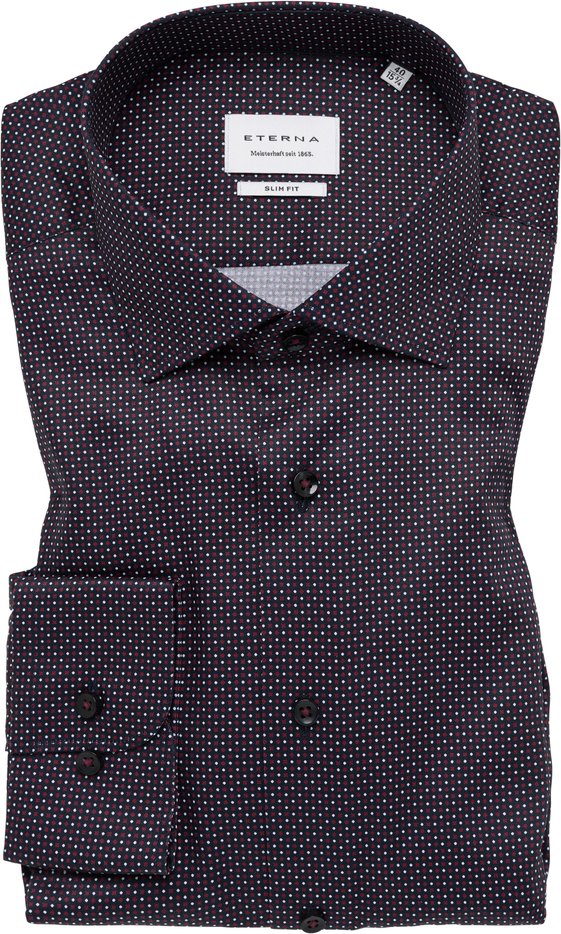 SLIM FIT Hemd in burgunder bedruckt