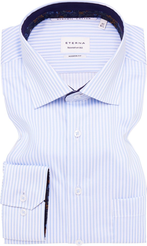Thumbnail - MODERN FIT Dynamic Cotton in himmelblau gestreift