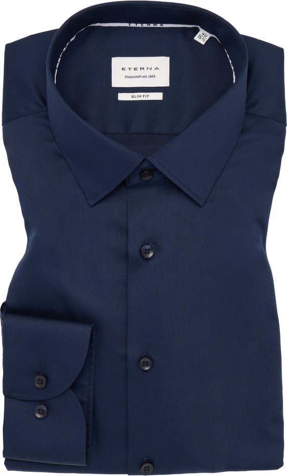 SLIM FIT Hemd in navy unifarben