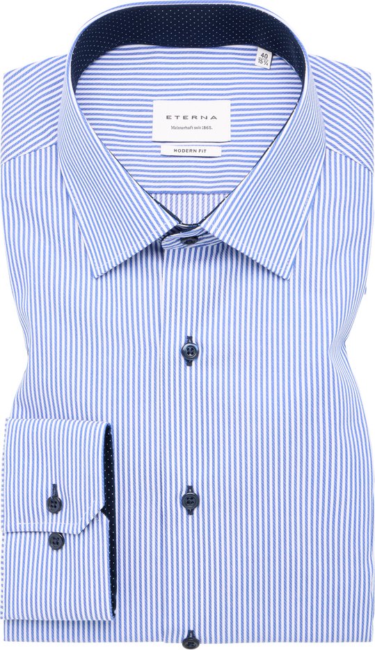 MODERN FIT Hemd in blau gestreift