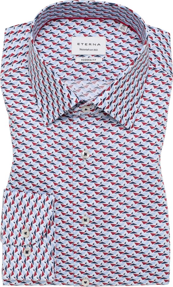 MODERN FIT Hemd in rot bedruckt