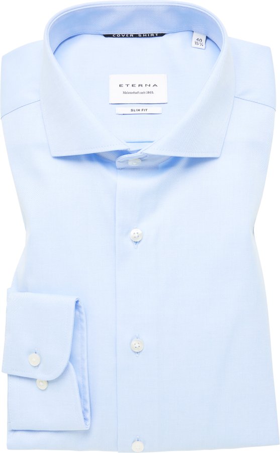 SLIM FIT Cover Shirt in hellblau unifarben