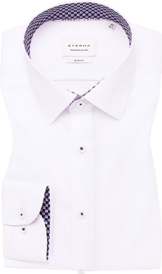 Thumbnail - SLIM FIT Dynamic Cotton in weiß unifarben