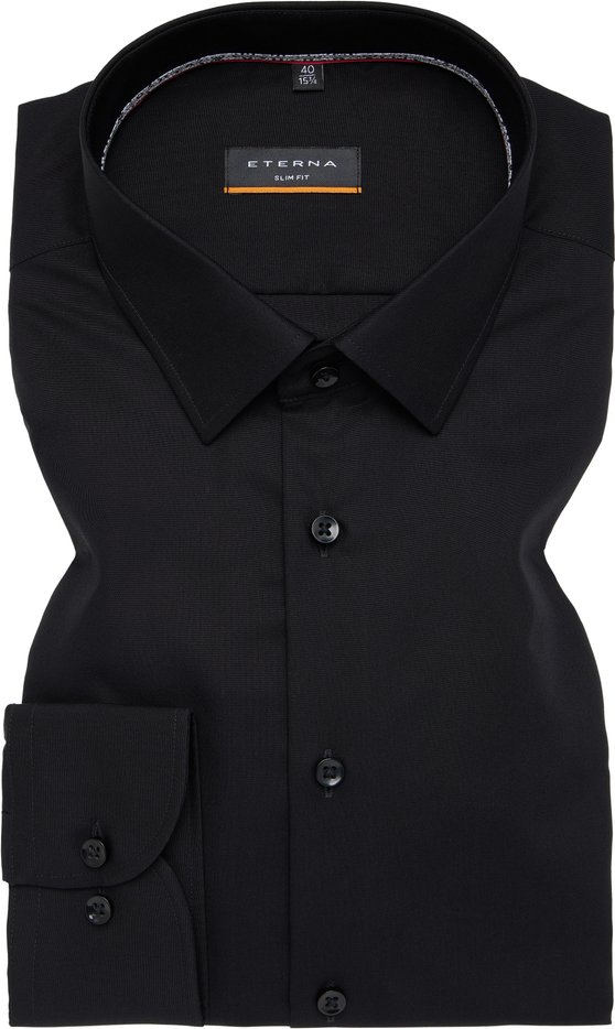 Thumbnail - SLIM FIT Hemd in schwarz unifarben