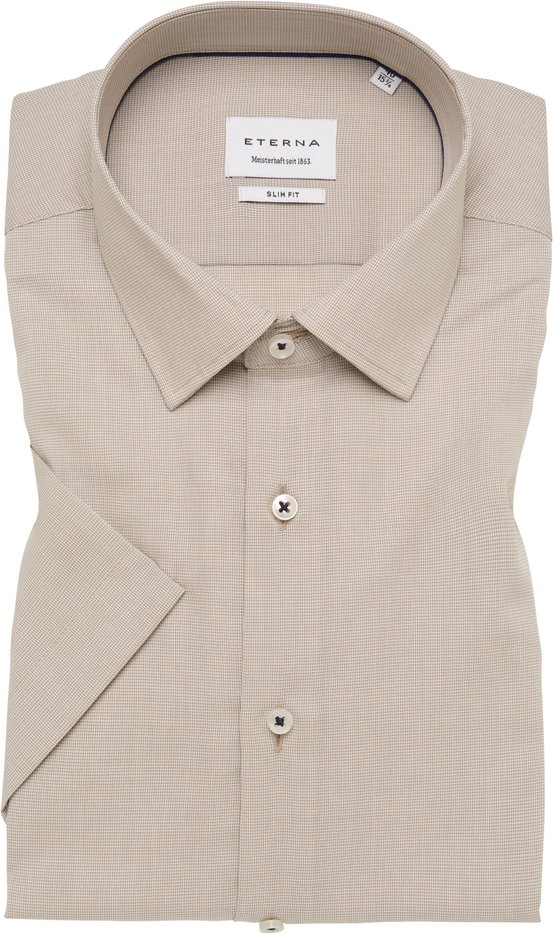 SLIM FIT Hemd in beige strukturiert