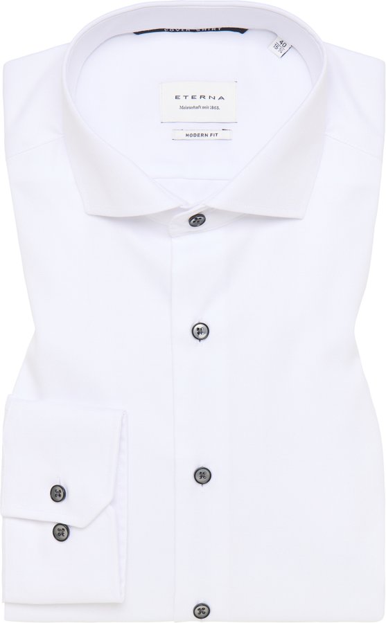MODERN FIT Cover Shirt in weiß unifarben