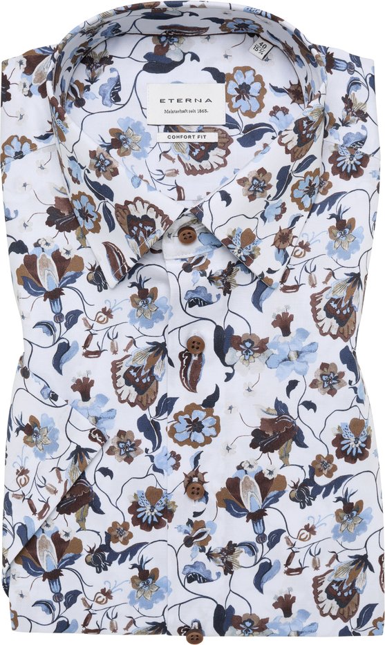 COMFORT FIT Hemd in mandel bedruckt