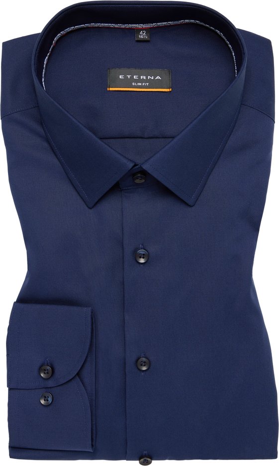 SLIM FIT Hemd in navy unifarben