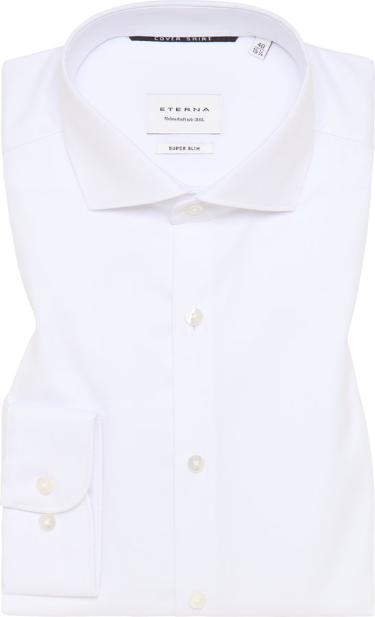 Thumbnail - SUPER SLIM Cover Shirt in weiß unifarben