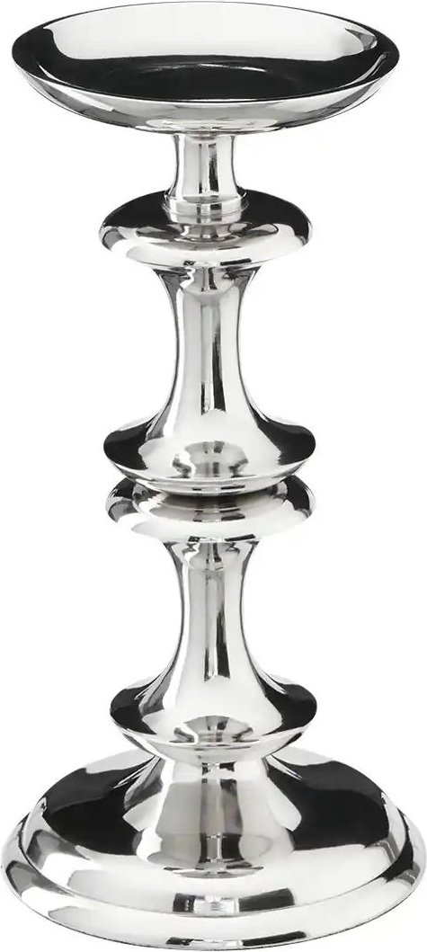HOME STORY Kerzenständer ¦ silber ¦ Aluminium ¦ Maße (cm): H: 24 Ø: 12 Accessoires > Kerzen & Kerzenständer > Kerzens...