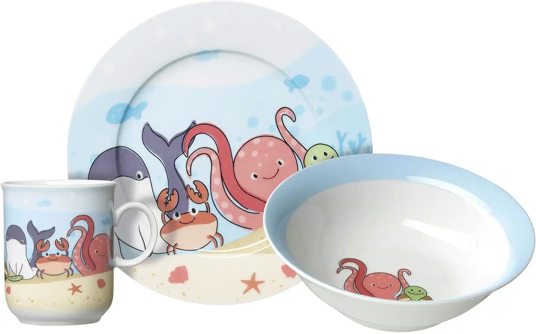 Ritzenhoff & Breker Kinderset "Unterwasserwelt" ¦ mehrfarbig ¦ Porzellan ¦ Maße (cm): B: 27 H: 15 Geschirr > Kinderges...