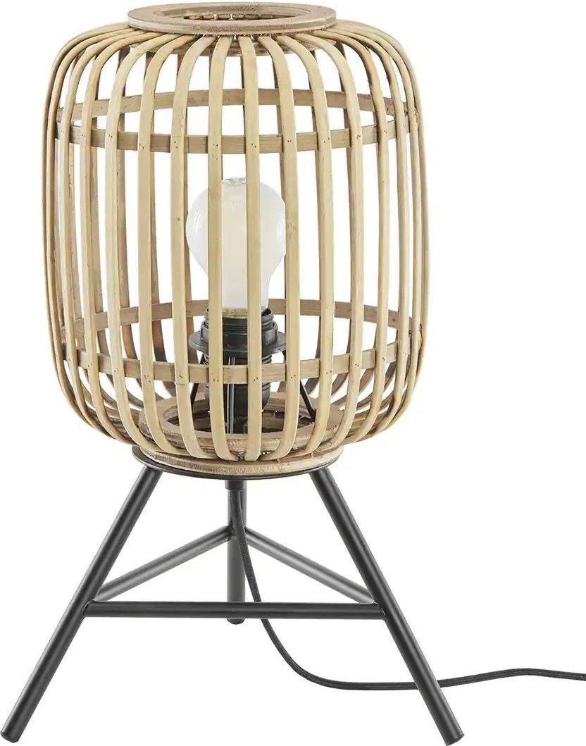 Tischleuchte 1-flammig Bambusschirm Woven ¦ holzfarben ¦ Maße (cm): H: 41 Ø: 22 Lampen & Leuchten > Tischlampen - Hö...