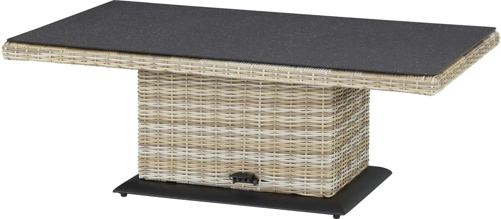 a casa mia Polyrattan-Tisch höhenverstellbar Sylt ¦ creme ¦ Maße (cm): B: 75 H: 47 Garten > Gartenmöbel > Gartentische -...