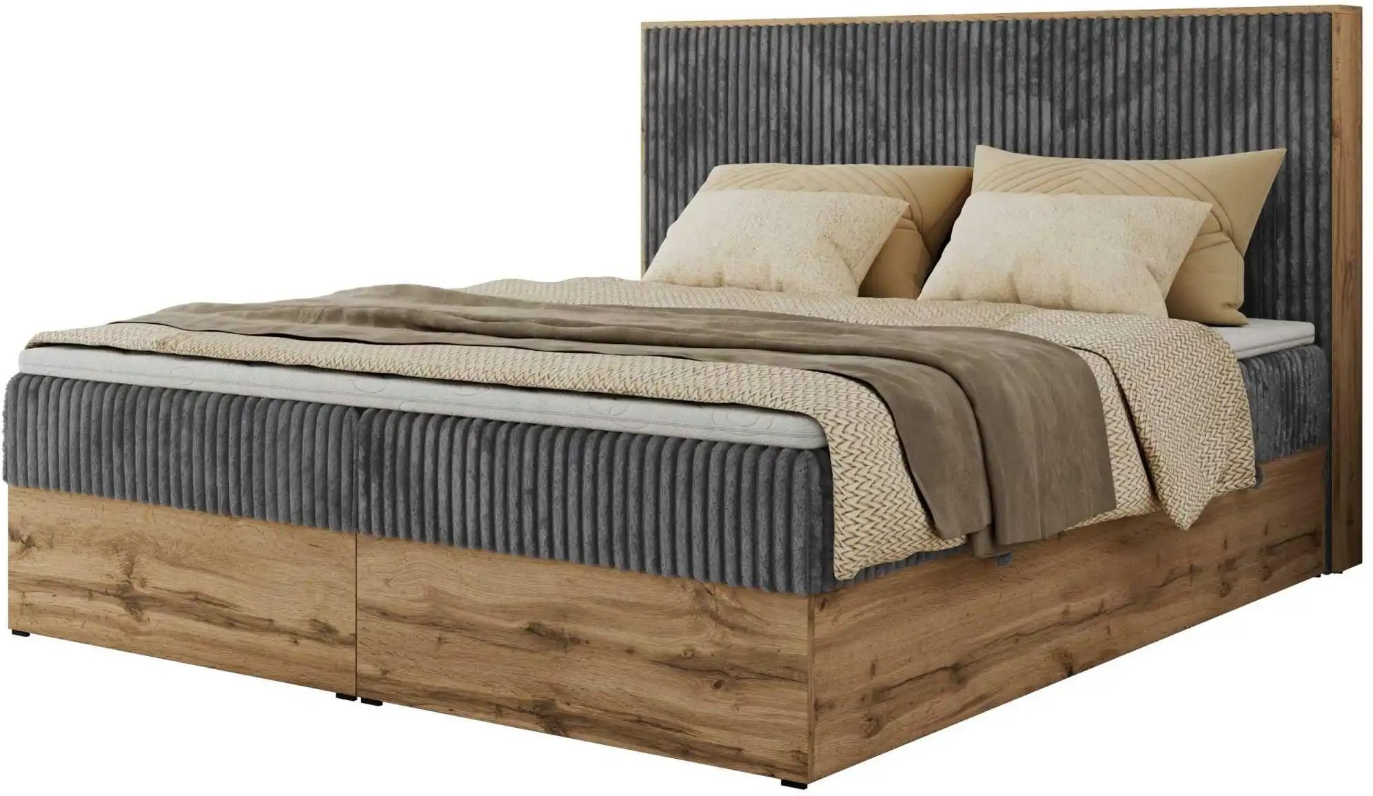 Boxbett mit Bettkasten Wood Classic ¦ grau ¦ Maße (cm): B: 204 H: 120 Betten > Komfortbetten - Höffner