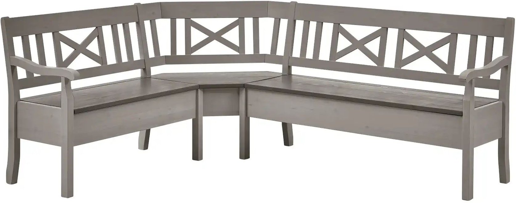 maison bleue Truheneckbank massiv Florian ¦ grau ¦ Maße (cm): H: 93 Bänke > Eckbänke - Höffner