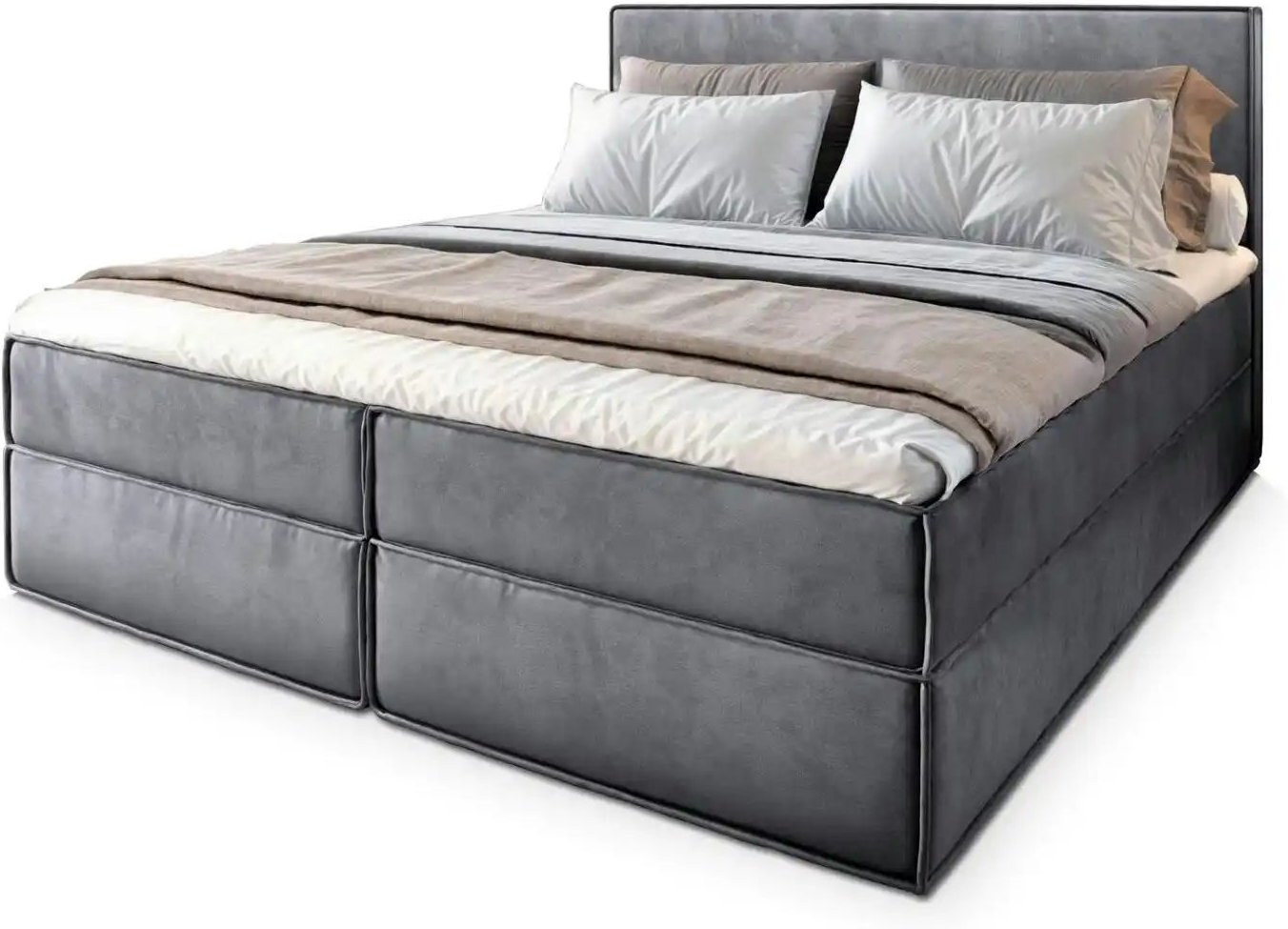 MASSENO Boxbett mit Bettkasten Pellio ¦ grau ¦ Maße (cm): B: 140 H: 98 Betten > Polsterbetten - Höffner