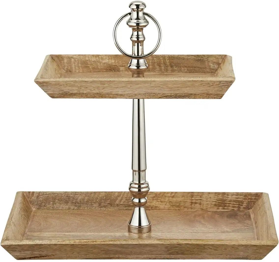 Etagere 2-stufig ¦ holzfarben ¦ Maße (cm): H: 46 Ø: 43 Geschirr > Einzelgeschirrteile - Höffner