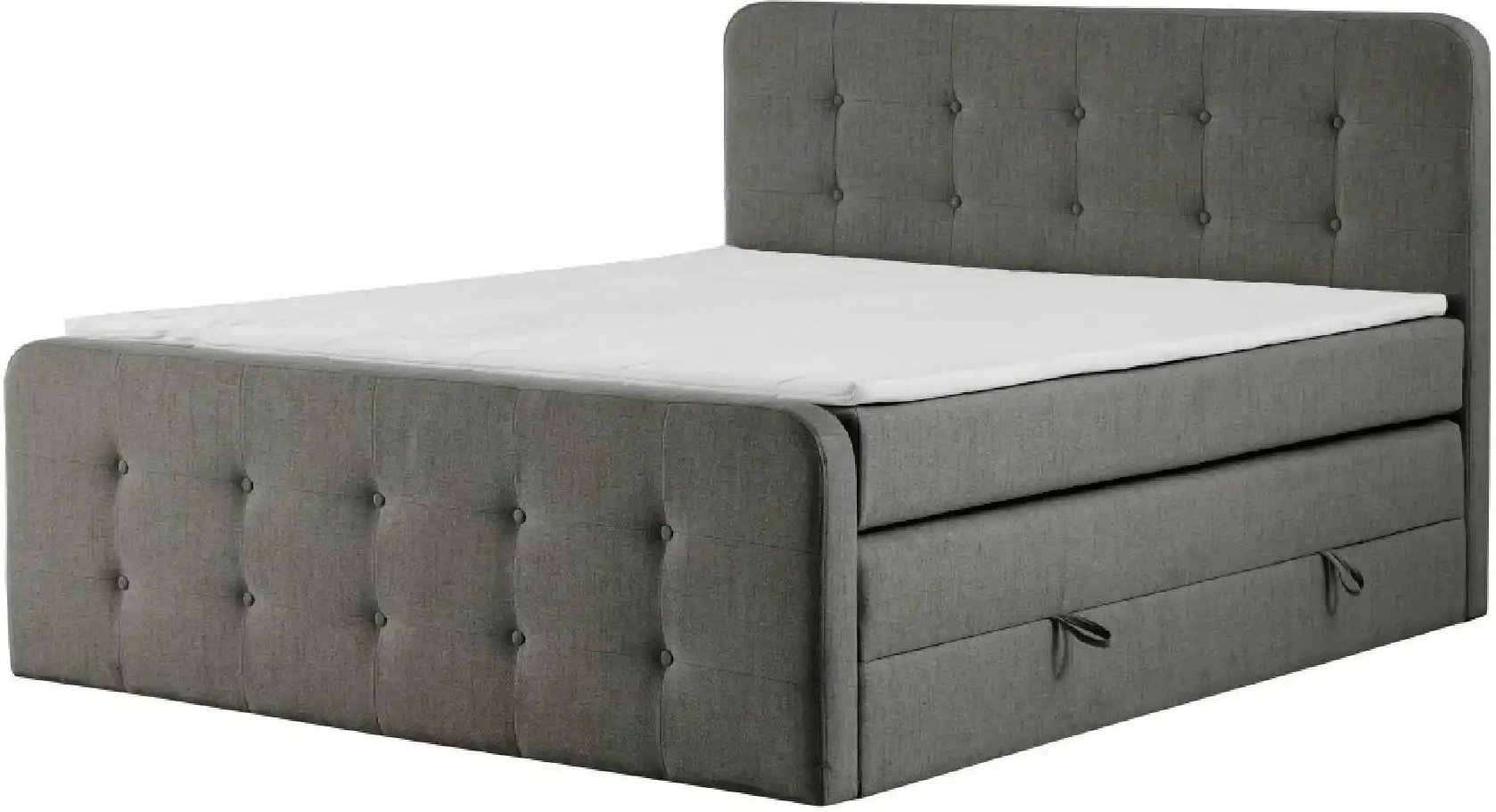 Thumbnail - Boxspringbett mit Bettkasten Neapel ¦ grau ¦ Maße (cm): B: 200 H: 121 Betten > Boxspringbetten - Höffner