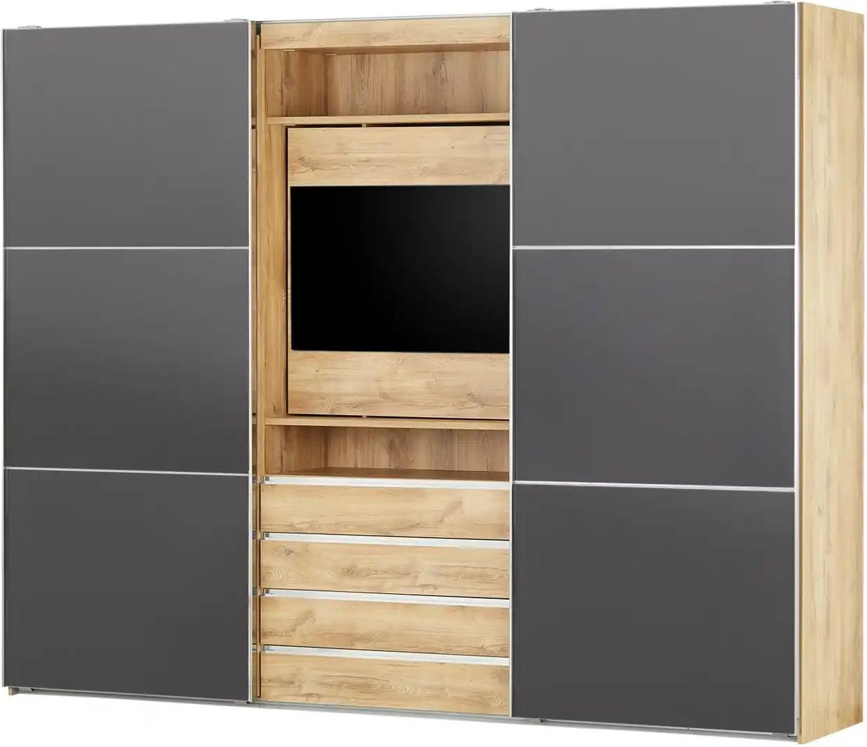 Thumbnail - Schwebetürenschrank 2-türig Maidstone ¦ grau ¦ Maße (cm): B: 300 H: 236 T: 65.0 Schränke > Kleiderschränke > Schwebetü...