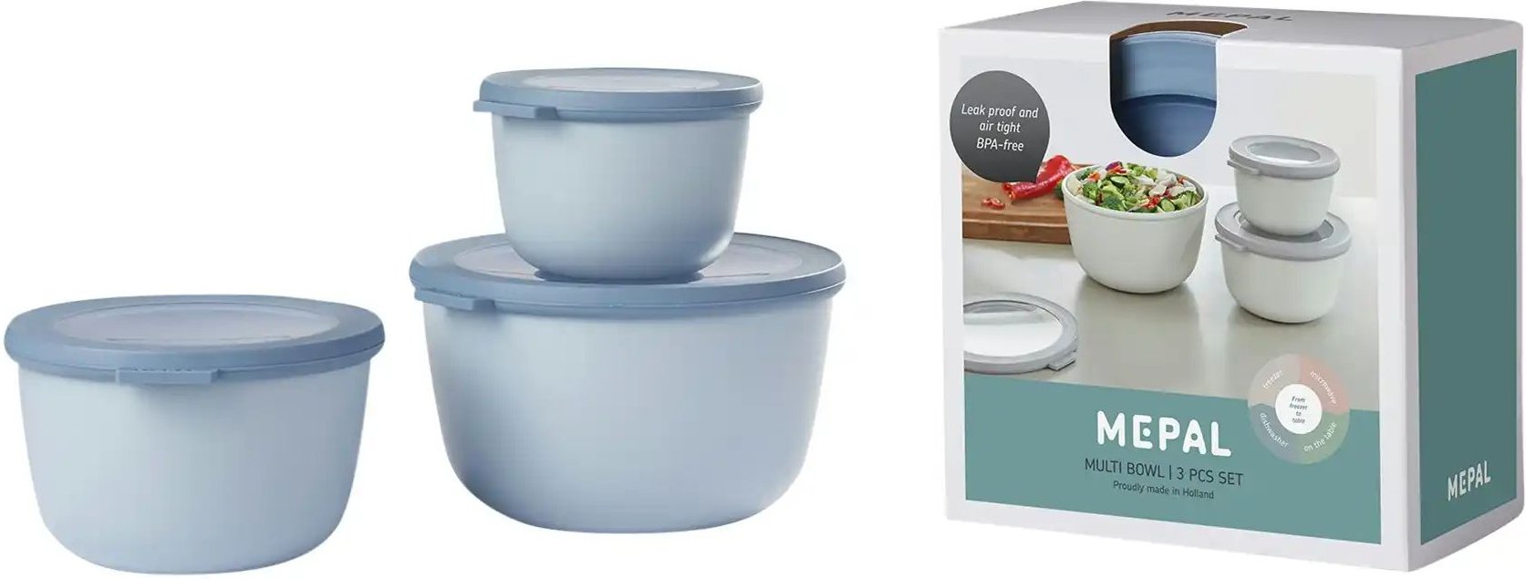 Thumbnail - Mepal Multischüssel-Set Cirqula ¦ blau ¦ Kunststoff ¦ Maße (cm): B: 19,2 H: 12 Küchenzubehör & Helfer > Küchenhelfer - ...