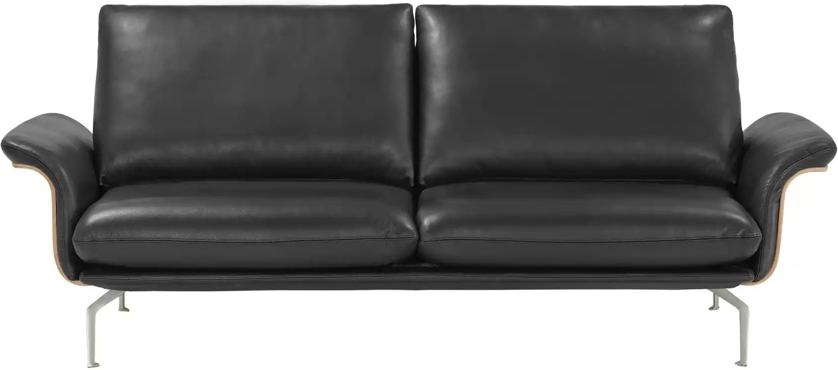 Nils Olsen Ledersofa aus Echtleder Alva ¦ schwarz ¦ Maße (cm): B: 214 H: 87 T: 101.0 Polstermöbel > Sofas > 2-Sitzer - H...