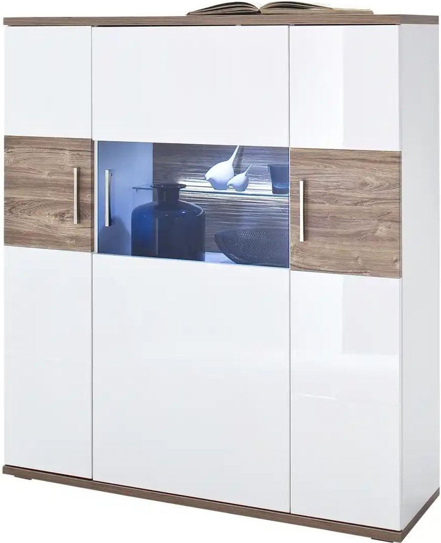 uno Highboard Zypern ¦ weiß ¦ Maße (cm): B: 120 H: 135 T: 37.0 Kommoden & Sideboards > Highboards - Höffner