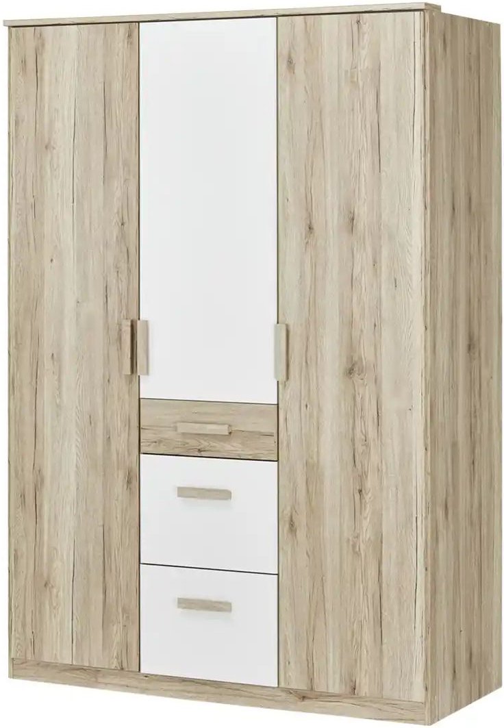 Kleiderschrank 3-türig Caja ¦ holzfarben ¦ Maße (cm): B: 135 H: 199 T: 58.0 Schränke > Kleiderschränke > Drehtürenschr...
