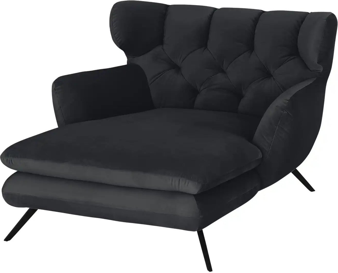Thumbnail - Jette Home Longseat-Sessel Samt Caldara ¦ schwarz ¦ Maße (cm): B: 126 H: 94 T: 160.0 Polstermöbel > Sessel > Ohrensessel...